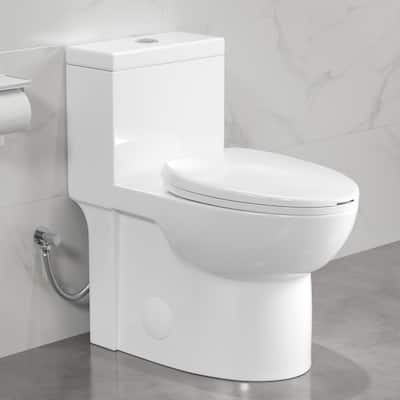 Eridanus Denbigh Elongated Chair Height One Piece Toilet, Seat Included, 12-inch Rough in