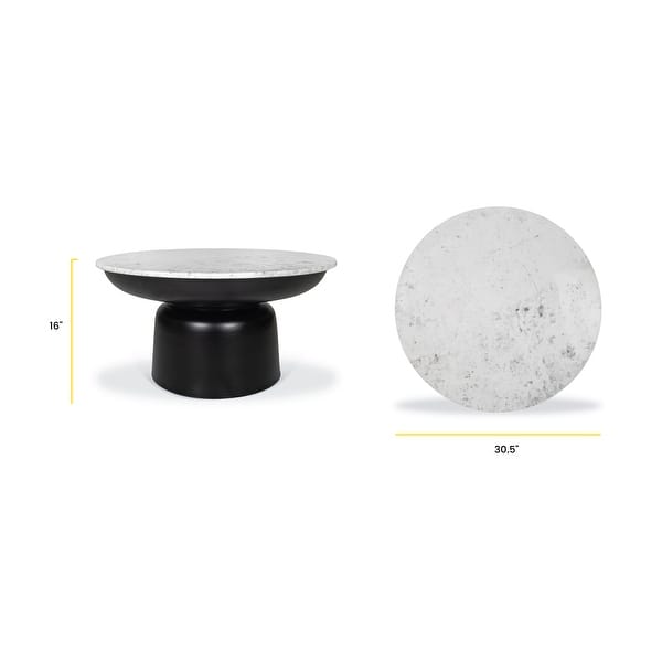 Poly and Bark Signy Coffee Table with Marble Top in Black Bed Bath