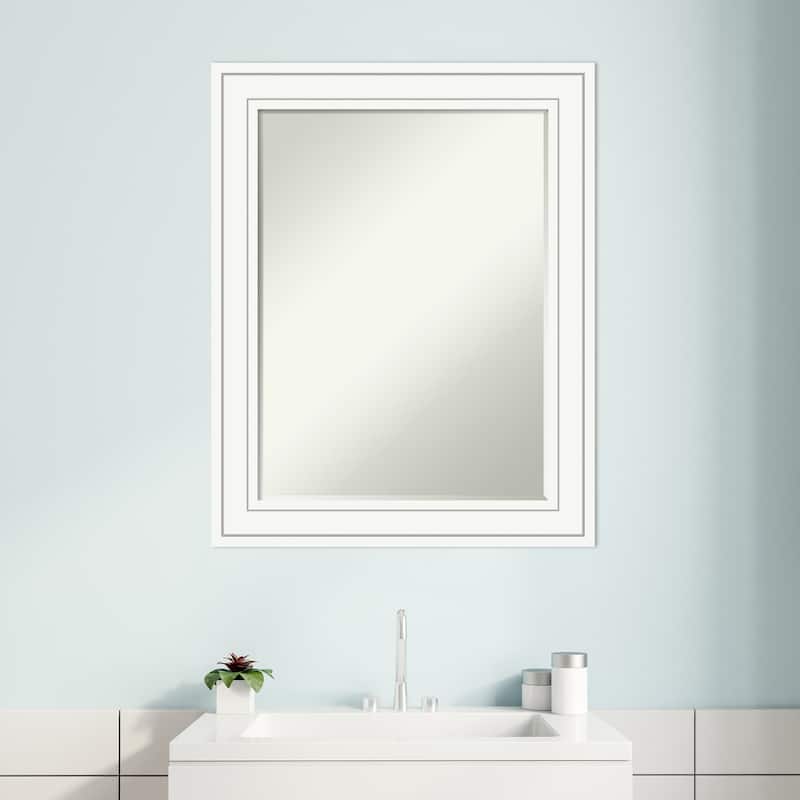 Petite Bevel Wood Bathroom Wall Mirror - Craftsman White Frame - Craftsman White - 23 x 29 in