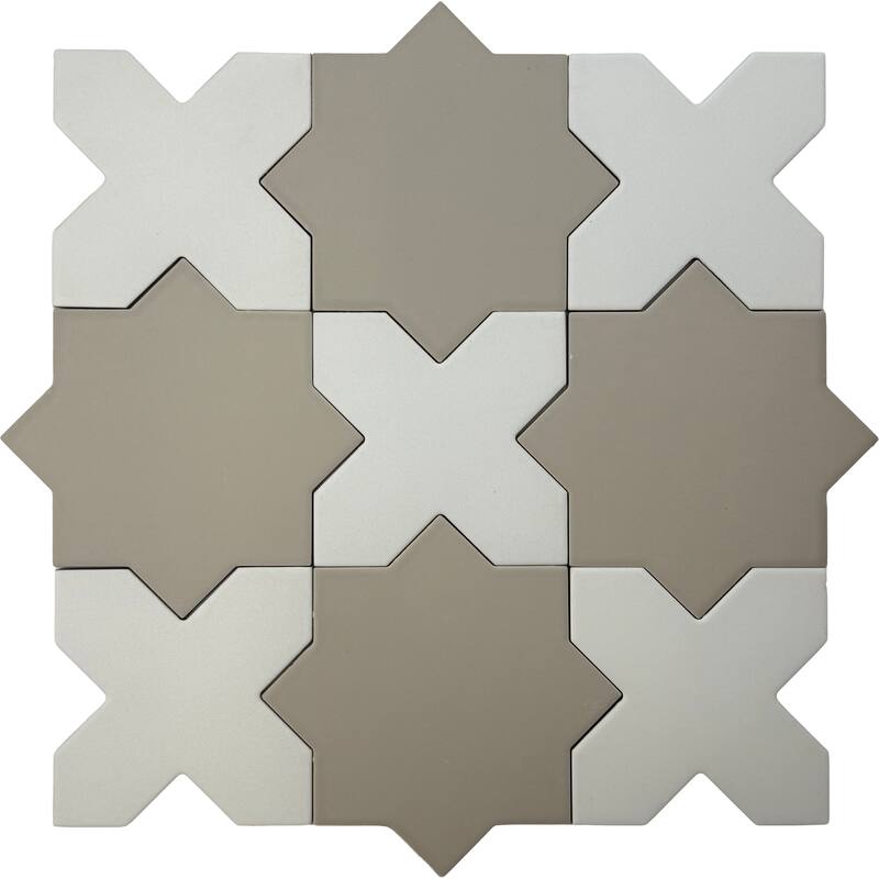 Seville 7" Star with 5" Cross Matte Porcelain Wall and Floor Tile (10.62 sq ft/case) - 68 Pack