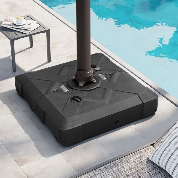 slide 2 of 27, Heavy Duty Sand Water Fillable Patio Offset Cantilever Umbrella Base with Wheels