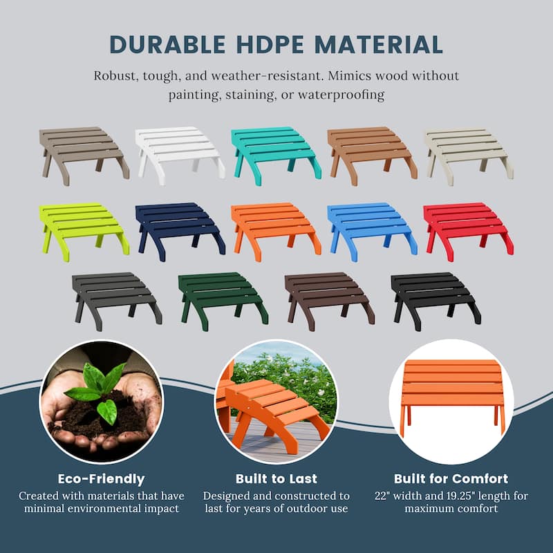 Polytrends Altura Outdoor Adirondack Folding Ottoman