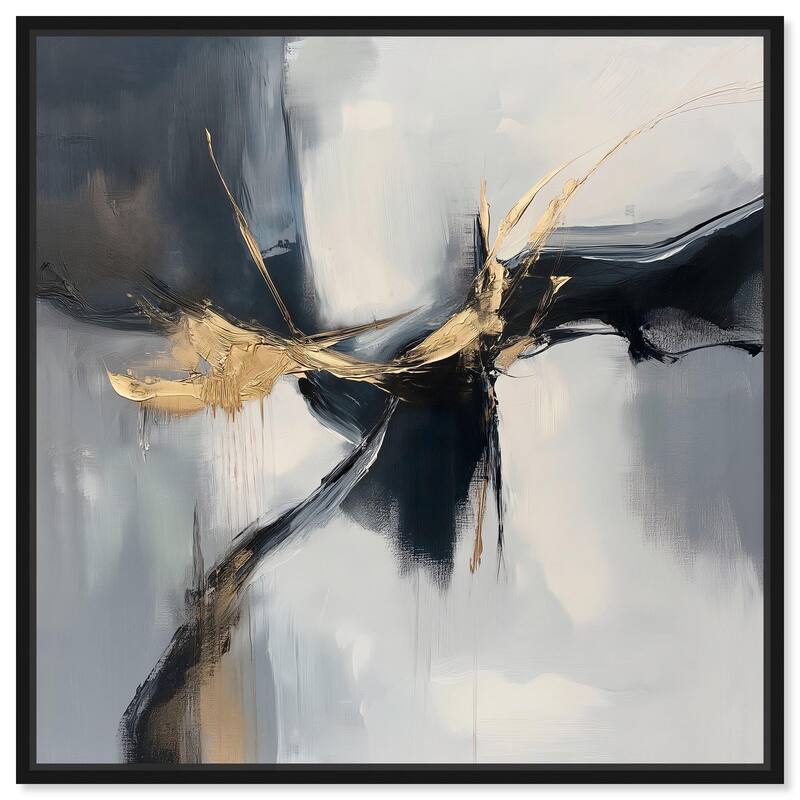 Golden Fissure I Canvas by Art Remedy - Black - 24" x 24"