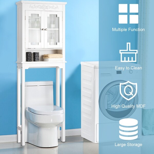 Adjustable Toilet Rack Bathroom Space Saver Carved Top Organization for Home