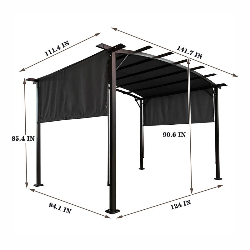 12 ft. x 9 ft. Steel Outdoor Pergola