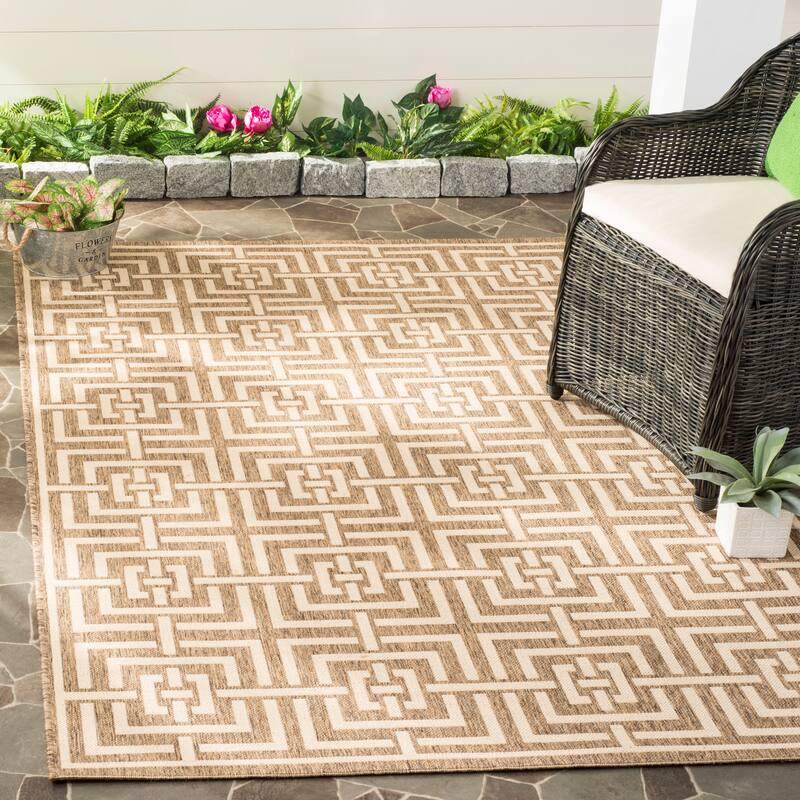 SAFAVIEH Beach House Eliverta Indoor/ Outdoor Waterproof Patio Backyard Rug - 2'2" x 4' - Beige/Cream