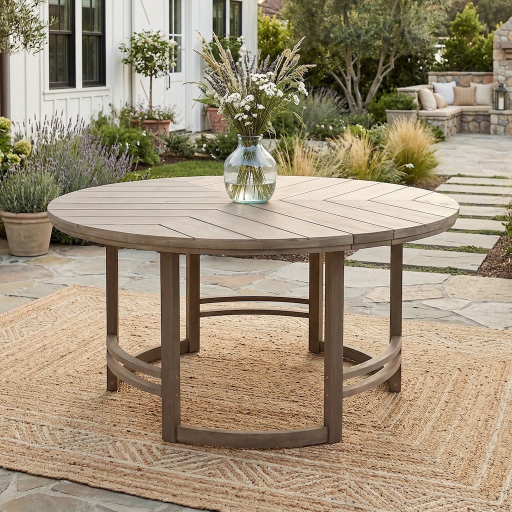 Outdoor Dinning Table with Umbrella Hole for Patio, Backyard, Garden