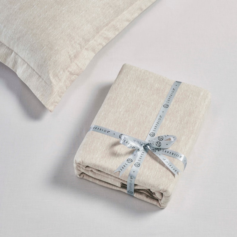Superior Melange Flannel Cotton Two-Toned Brushed Duvet Cover Set