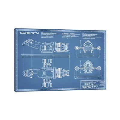 iCanvas "Serenity Firefly Spaceship Blueprint" by Action Blueprints Canvas Print