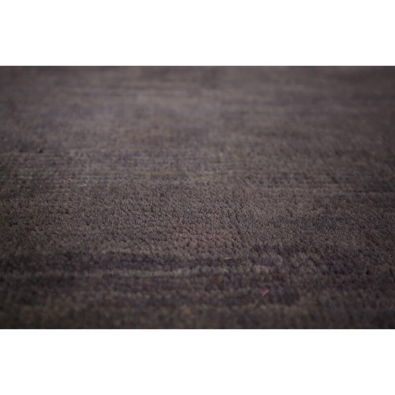 Gray Modern Gabbeh Oriental Area Rug Hand-Knotted Wool Carpet - 6'10" x 9'6"