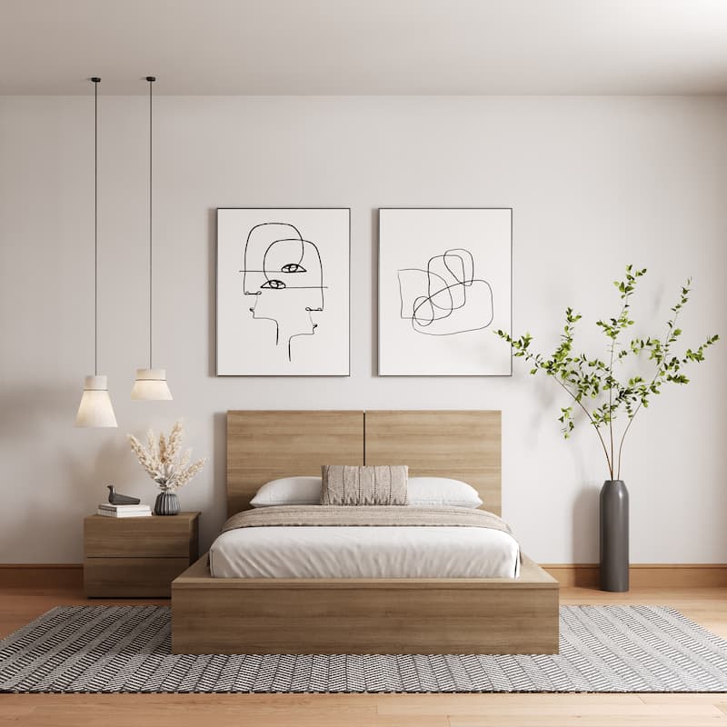 James 3-Piece Bedroom Set with Bed, Headboard, and Nightstand