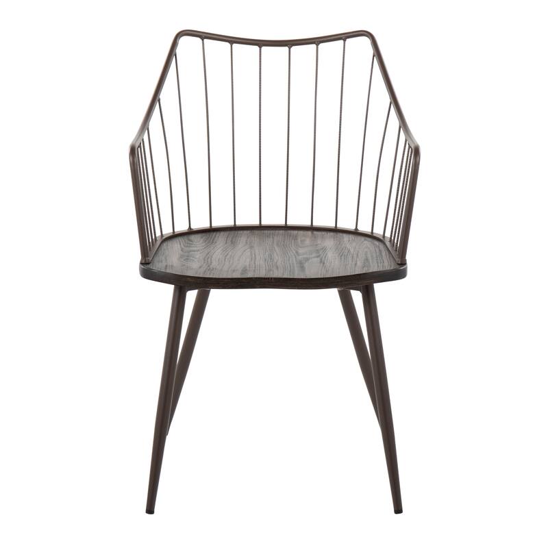 The Gray Barn Winston Chair - Brown Metal/Dark Walnut Wood