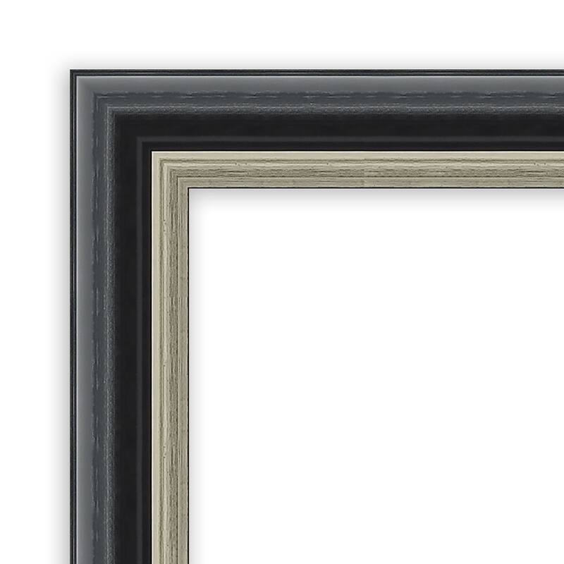 Theo Black Silver Wood Framed Natural Corkboard Bulletin Board