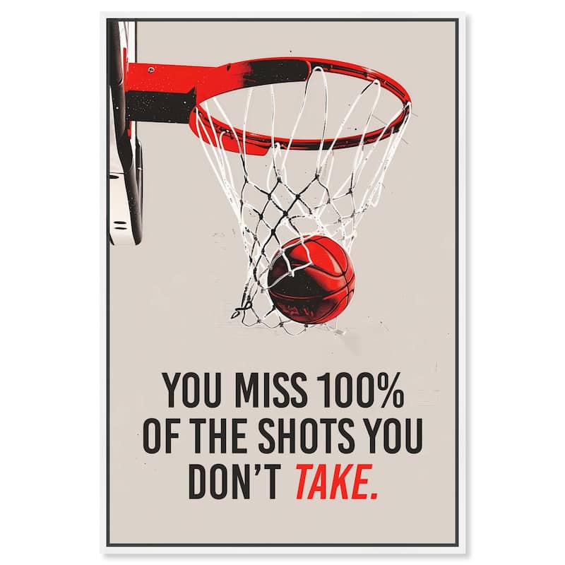 The Shots You Take Hoop Canvas by Art Remedy - White - 24" x 36"