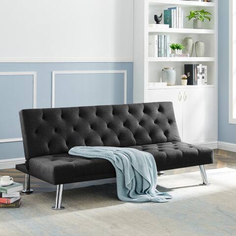 Futon Sofa Bed, Upholstered Folding Sleeper Sofa For Living Room