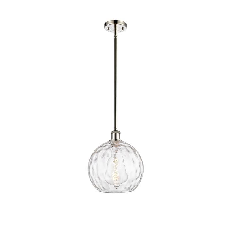 Innovations Lighting Athens Water Glass 1 Light 10" Mini Pendant - Polished Nickel