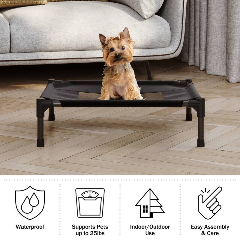 Petmaker Steel Frame Elevated Dog Bed with Non-Slip Feet - Indoor/Outdoor Puppy Cot for Pets