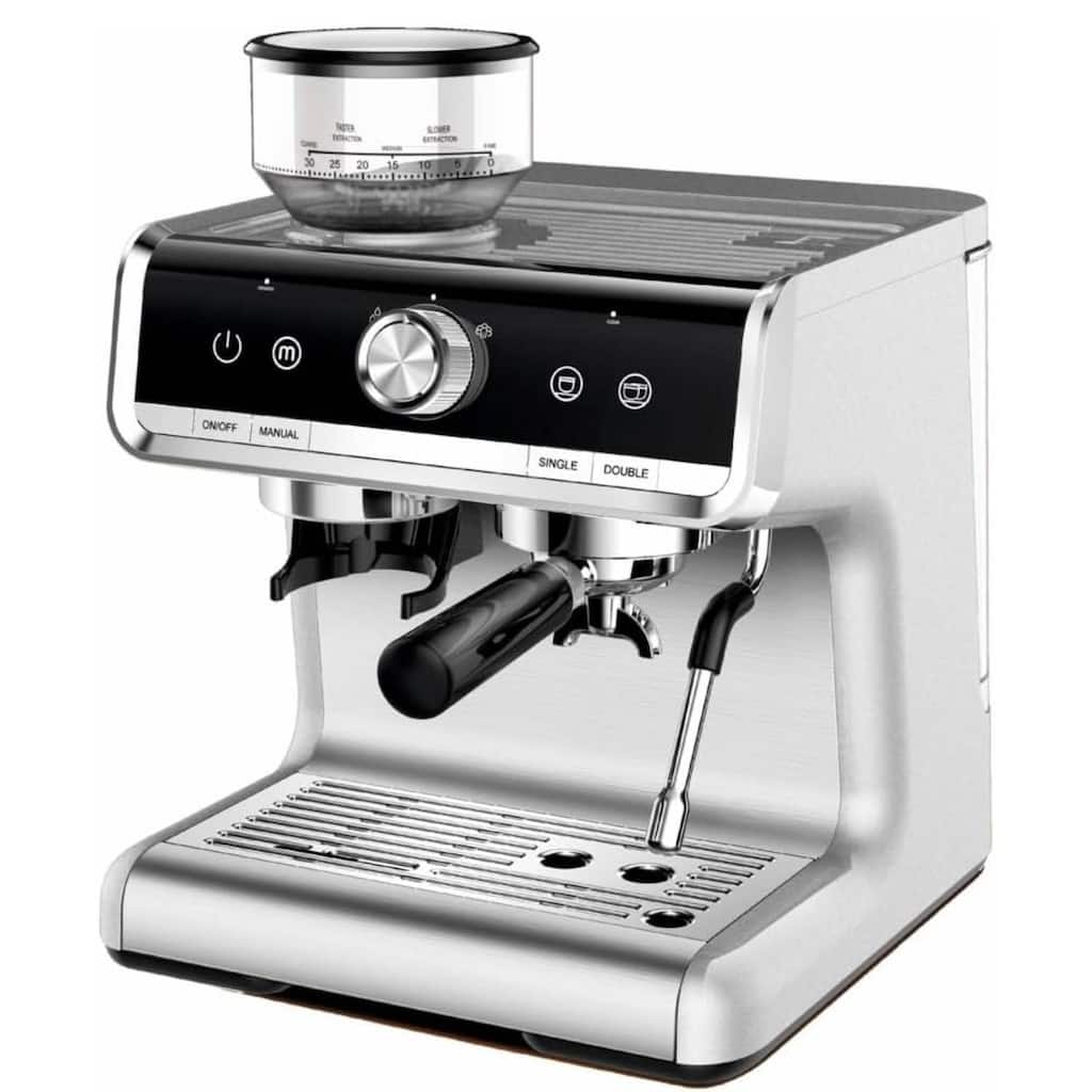 20 Bar Barista-Grade Espresso Machine with Conical Burr Grinder & Steam Wand, Dark Grey