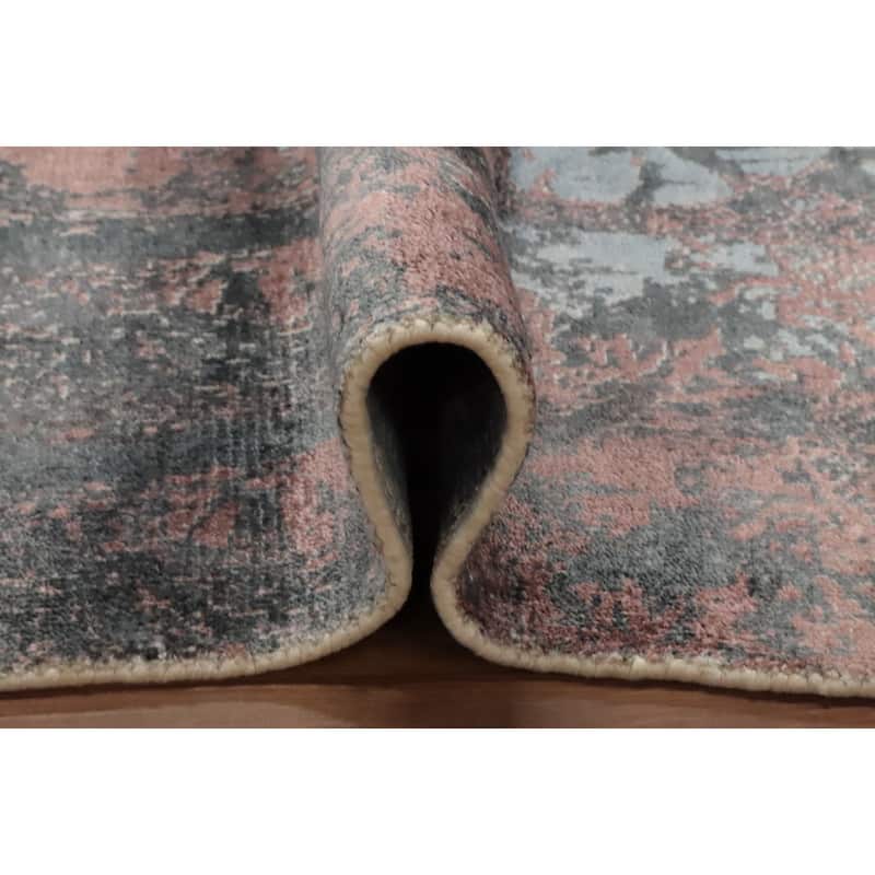 Hand Knotted Oriental Viscose Silk Carpet Modern Animal Pictorial Multi-Colored Abstract Area Rug - 7' 10'' X 5' 7''