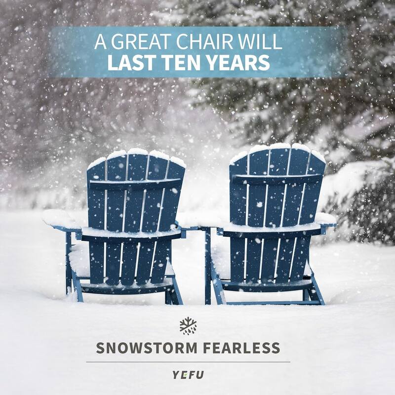 WINSOON All Weather HIPS Outdoor Plastic Adirondack Chairs Set of 4