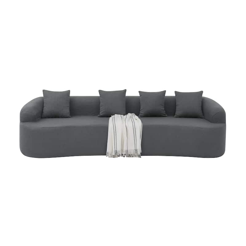 GDFStudio - Ami Curved Compressed Modular Sectional Sofa in Lamb's Wool Fabric