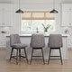 preview thumbnail 141 of 176, Amalie Upholstered Bar Stool, Swivel Counter Height Stool with Solid Wood Frame Set of 3 - Grey & Mocha Fabric - Counter Height