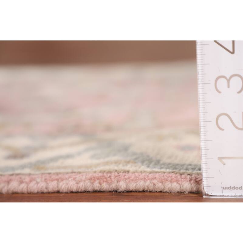 Light Pink Oushak Oriental Runner Rug Handmade Wool Carpet - 2'6"x 9'10"