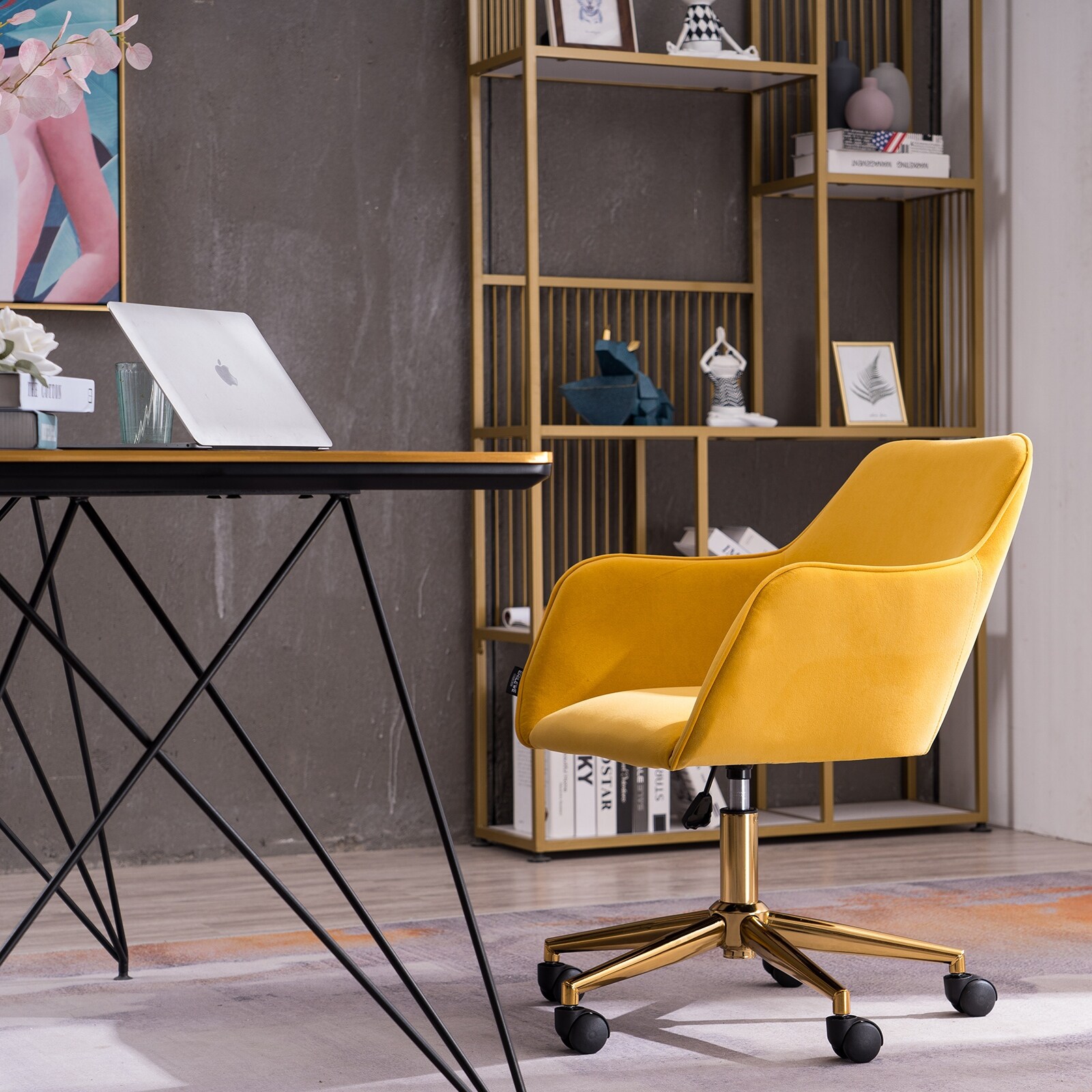 Yellow swivel office chair cheap