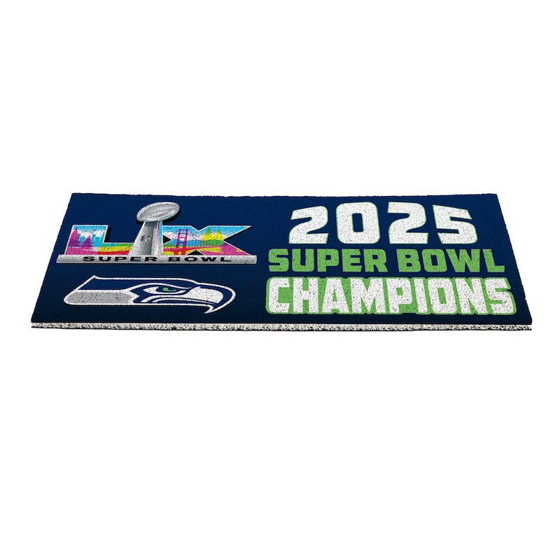 28 in. x 16 in. Seattle Seahawks Super Bowl 60 Turf Door Mat