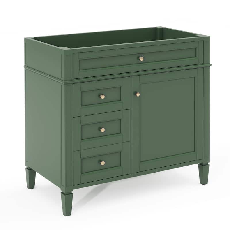 (Base Only)Modern Bathroom Storage Vanity Base with 2 Drawers and a Tip-out Drawer