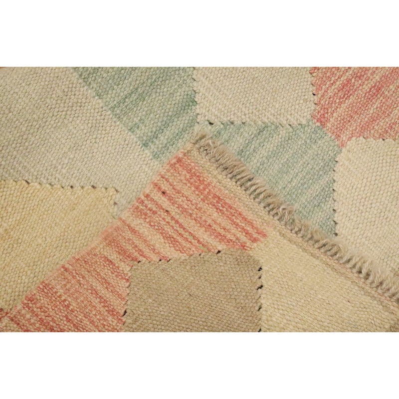 Hand Woven Oriental 100% Wool Carpet Southwestern Modern Multi-Colored Kilim Area Rug - 5' 1'' X 3' 0''