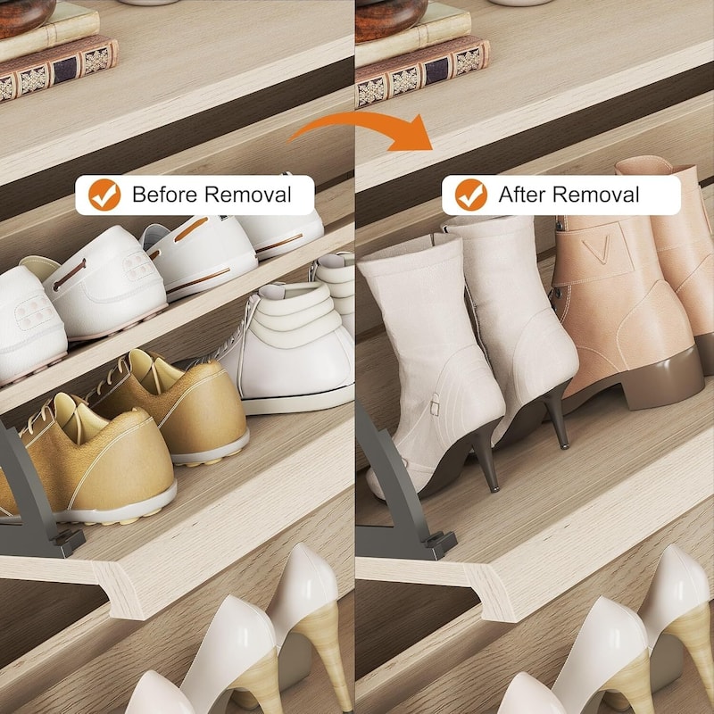 Narrow Shoe Cabinet Organizer with 3 Flip Drawers for Entryway, Hallway, Living Room