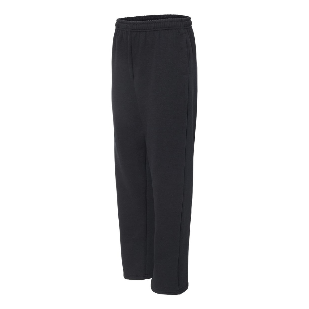 Black open bottom sweatpants clearance