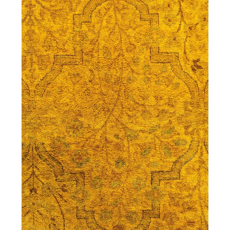 Overdyed One-of-a-Kind Hand-Knotted Area Rug - Yellow - 3' 2" x 4' 9"