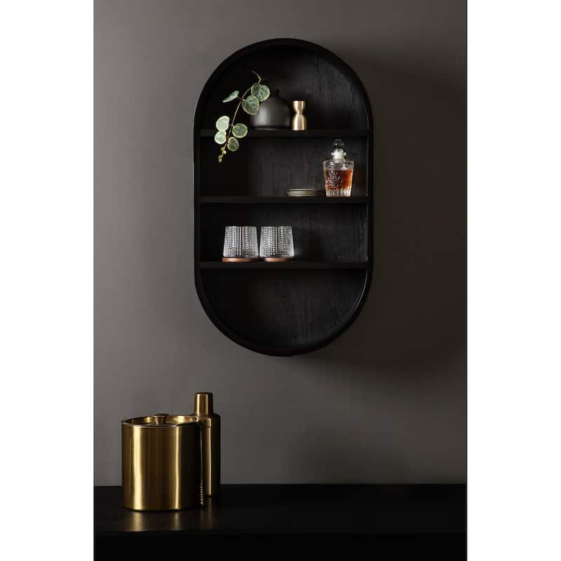 Kate and Laurel Hutton Wood Capsule Wall Shelf