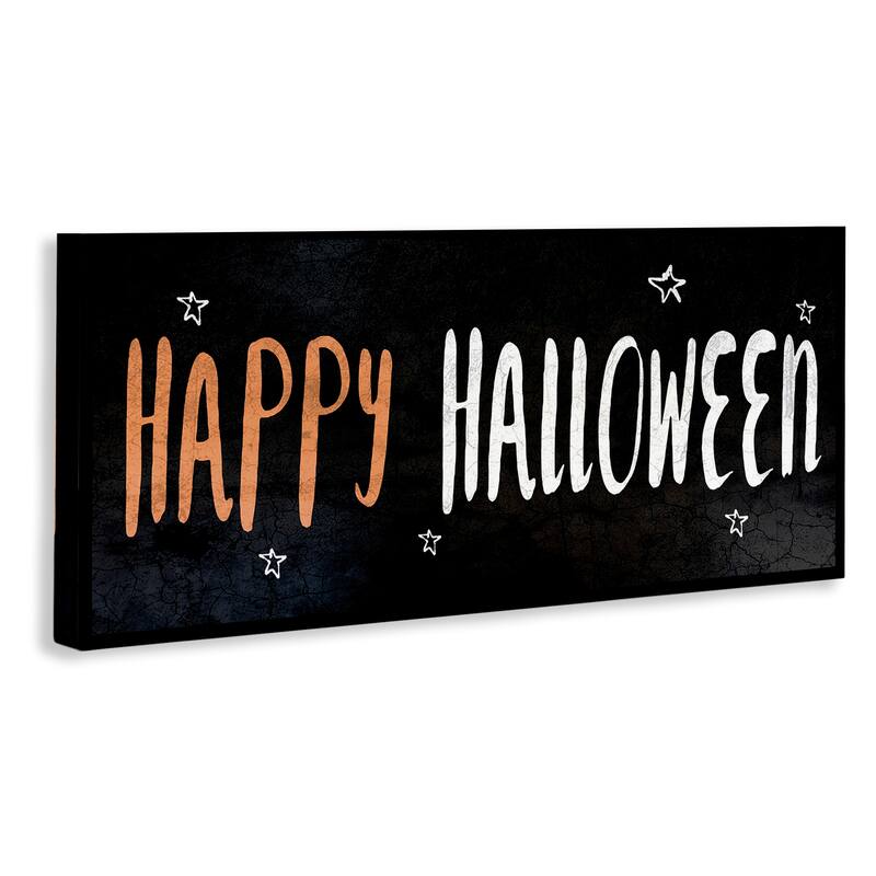 Stupell Happy Halloween Spooky Stars Stretched Canvas Wall Art