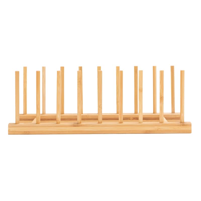 Bamboo Display Rack with 8 Sections - 11.75"L x 4.5"W x 4.13"H