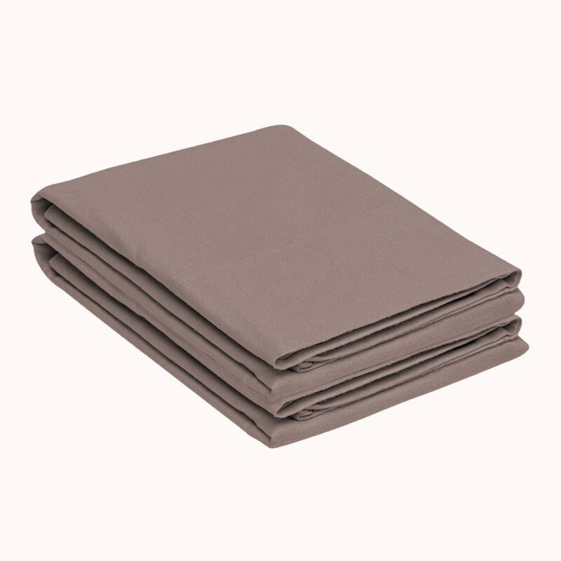 Superior Solid Flannel Cotton Fuzzy Pillowcases, Set of 2