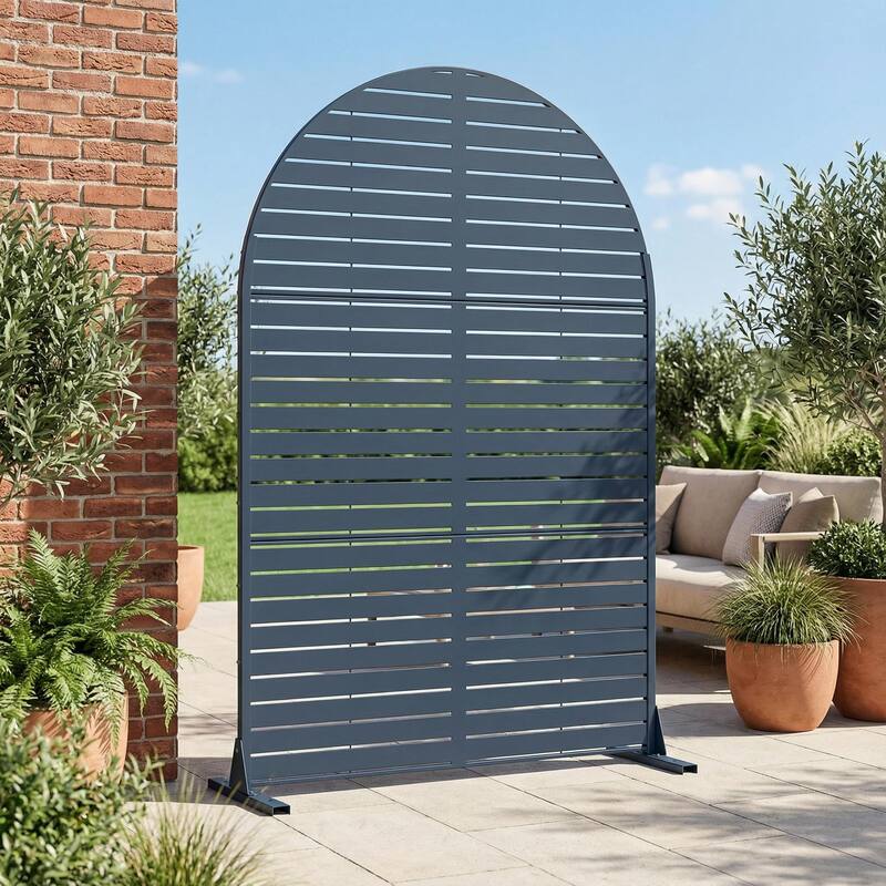 Dovelina 6ft.Outdoor Freestanding Metal Privacy Screen Decorative Garden Fence - 72"x47" - Blue