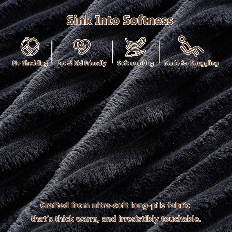 HOOOWOOO U-Shaped Plush Corduroy Modular Sectional Sofa with Chaise Lounge