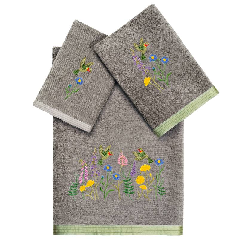 Authentic Hotel and Spa Turkish Cotton Hada 3 PC Towel Set - Charcoal