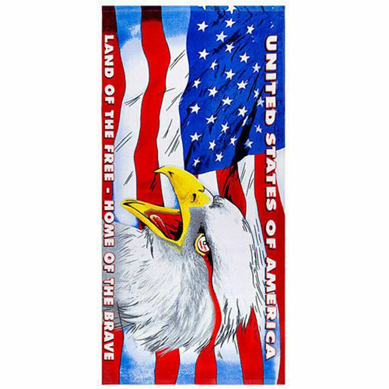 100% Cotton Printed Beach Towel - Eagle Flag