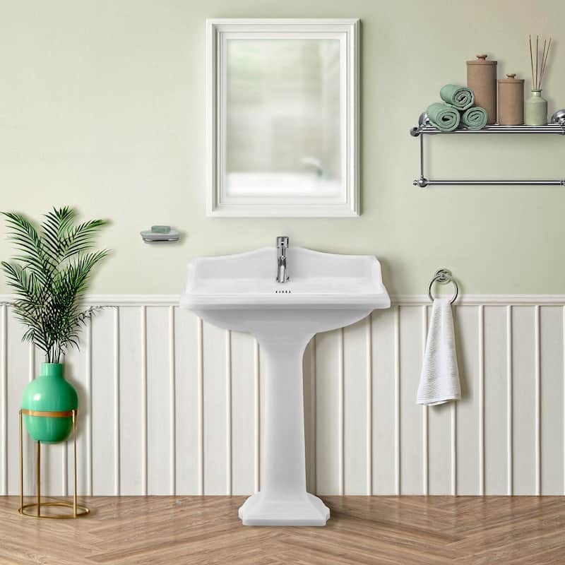 Whitehaus AR824-AR805-1H Isabella 26" Rectangular Vitreous China