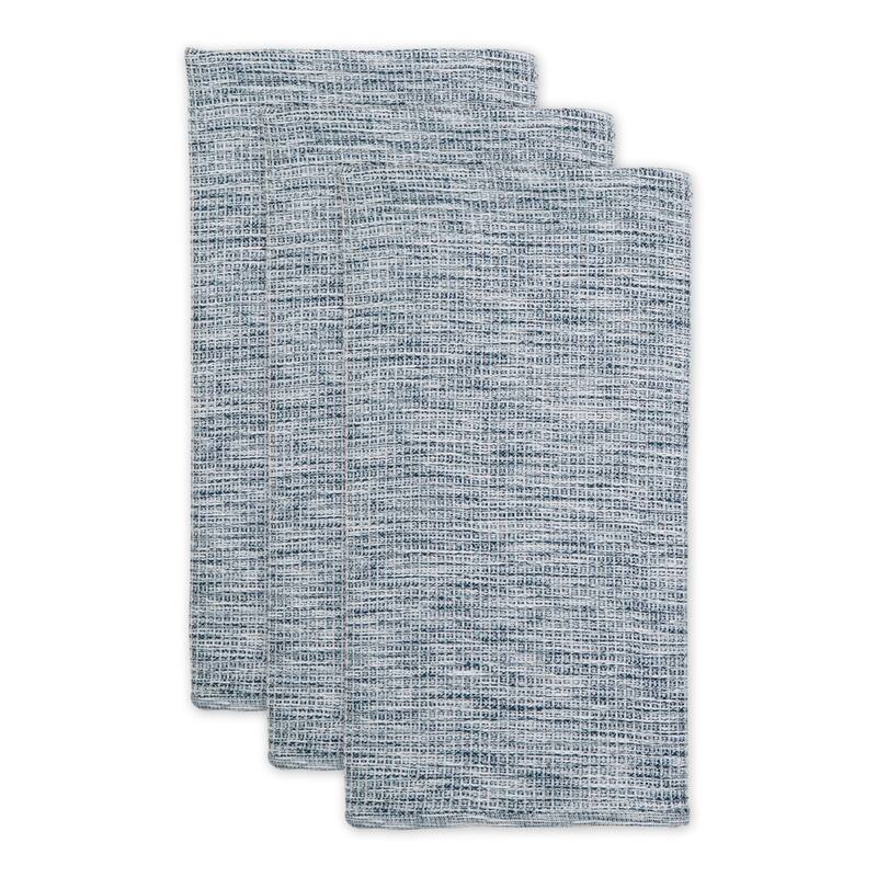 Leather Brown And Off-White Tonal Recycled Cotton Waffle Dishtowel (Set of 3) 20x30