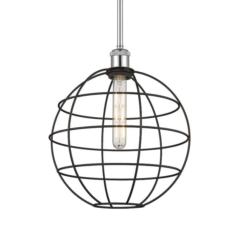 Innovations Lighting 516-1S-15-12 Lake Placid Pendant Lake Placid 12" - Polished Chrome / Matte Black