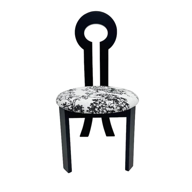 Dining Chairs Set of 2, Key-Design Home Chairs, Velvet Upholstered Solid Wooden Dining Chairs with Round Cushion
