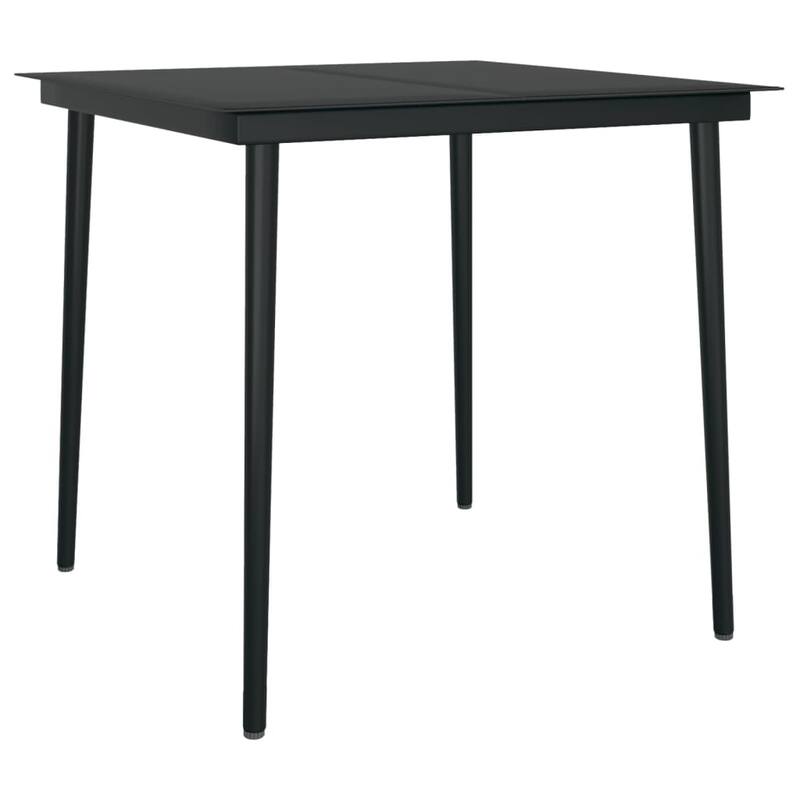vidaXL Patio Dining Set Seat 3/5/7 Piece Black/Gray 31.5"/55.1" Table Length