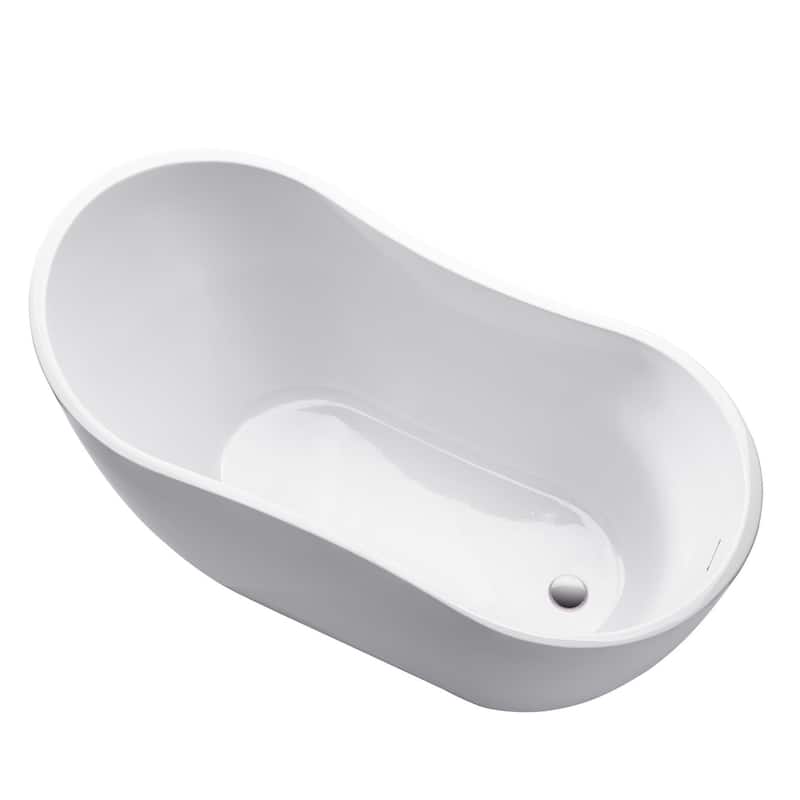 Vanity Art 54" X 28" White Acrylic Freestanding Bathtub