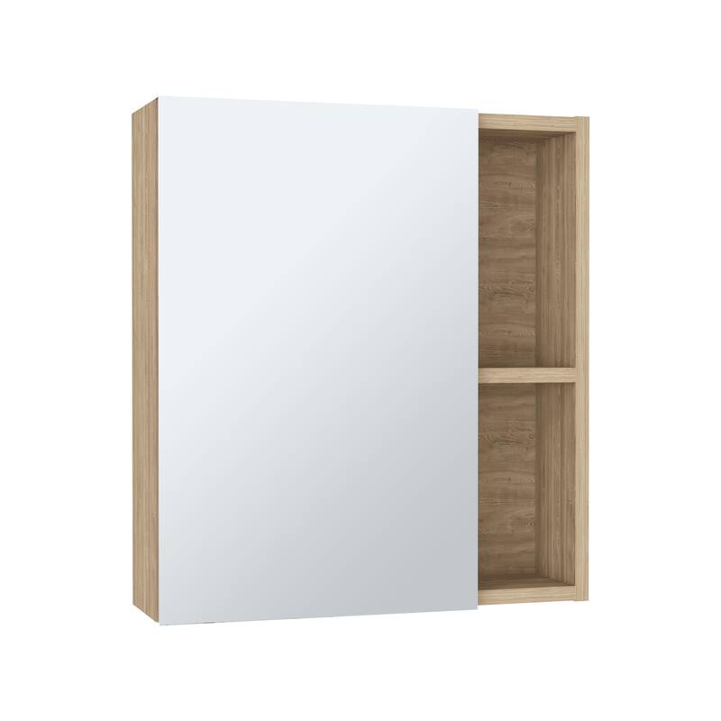 Medicine Cabinet with Mirror, 5 Internal Shelves, Single Door, 17.7-Inch Length x 19.5-Inch Height, Compact Storage