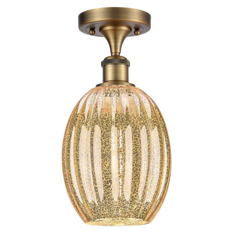 Innovations Lighting Endless Possibilities Ballston - Preston - 1 Light 6" Bulb Shade Semi-Flush Mount - Mercury/Brushed Brass
